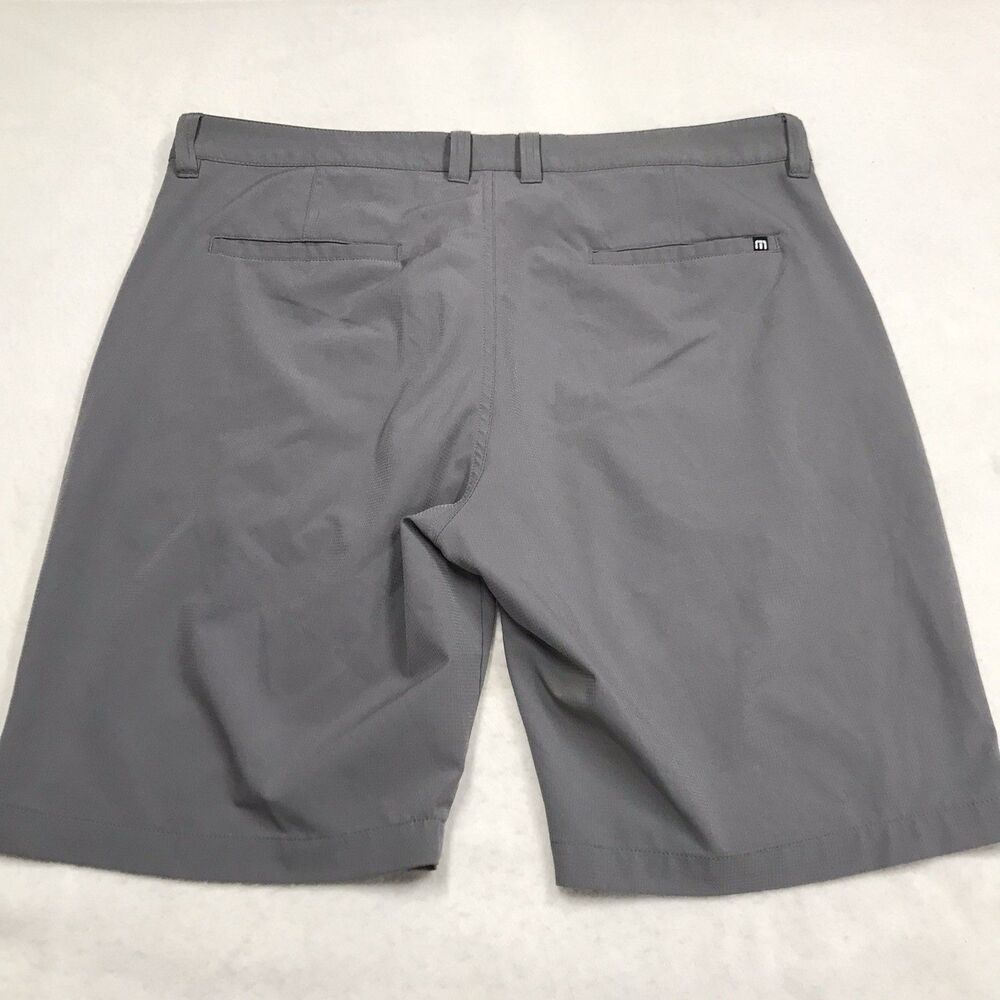 TRAVIS MATHEW Starnes Golf Shorts Men 36 Gray Performance Rip Stop Stretch Chino - Picture 3 of 11